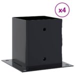 vidaXL podstavce stĺpikov štvorcové 4 ks Antracit 121x121 mm – Obrázok 2