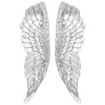 vidaXL Socha anjelích krídiel Strieborná Polystón 31 x 5 x 91 cm – Obrázok 3