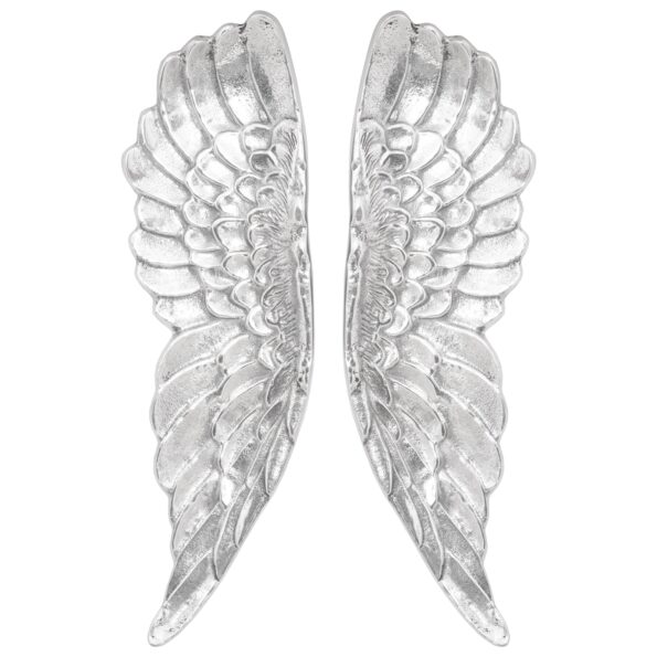 vidaXL Socha anjelích krídiel Strieborná Polystón 31 x 5 x 91 cm – Obrázok 3