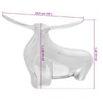 vidaXL Socha býka Strieborná 37x44x17 cm Hliník – Obrázok 7