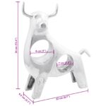 vidaXL Socha býka Strieborná 22 x 9,5 x 34 cm Hliník – Obrázok 9