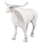 vidaXL Socha býka Strieborná 20x17x23 cm Hliník – Obrázok 3