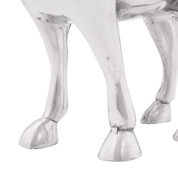 vidaXL Socha býka Strieborná 20x17x23 cm Hliník – Obrázok 6