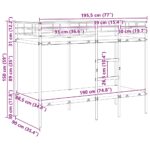 vidaXL Poschodová posteľ bez matraca Biela 90x190 cm Oceľ – Obrázok 12