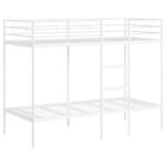 vidaXL Poschodová posteľ bez matraca Biela 90x190 cm Oceľ – Obrázok 2