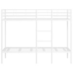 vidaXL Poschodová posteľ bez matraca Biela 90x190 cm Oceľ – Obrázok 5
