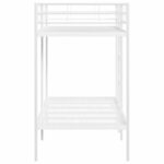 vidaXL Poschodová posteľ bez matraca Biela 90x190 cm Oceľ – Obrázok 6