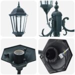 vidaXL Záhradný svetelný stĺp s 3 lampami E27 Zelený 220 cm Hliník – Obrázok 5