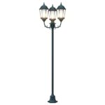 vidaXL Záhradný svetelný stĺp s 3 lampami E27 Zelený 220 cm Hliník – Obrázok 7