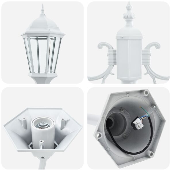 vidaXL Vonkajšie osvetlenie Biela Kov Veľké Svetlá na chodníky Valcové – Obrázok 5