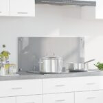 vidaXL Kuchynský backsplash Svetlosivá 90x40x0,6 cm Tvrdené sklo