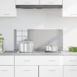 vidaXL Kuchynský backsplash Svetlosivá 90x40x0,6 cm Tvrdené sklo – Obrázok 3