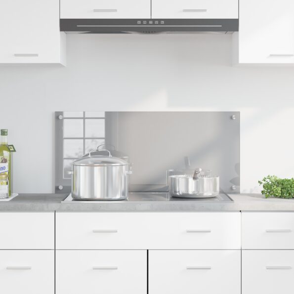 vidaXL Kuchynský backsplash Svetlosivá 90x40x0,6 cm Tvrdené sklo – Obrázok 3