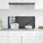 vidaXL Kuchynská obkladová doska tmavo šedej farby 90x40x0,6 cm z tvrdeného skla – Obrázok 3