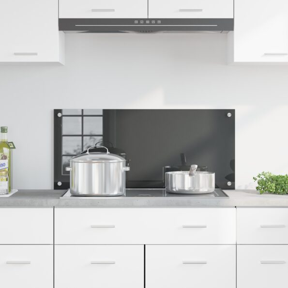 vidaXL Kuchynská obkladová doska tmavo šedej farby 90x40x0,6 cm z tvrdeného skla – Obrázok 3