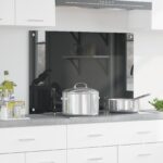 vidaXL Kuchynská zástena tmavošedá 90x60x0,6 cm tvrdené sklo