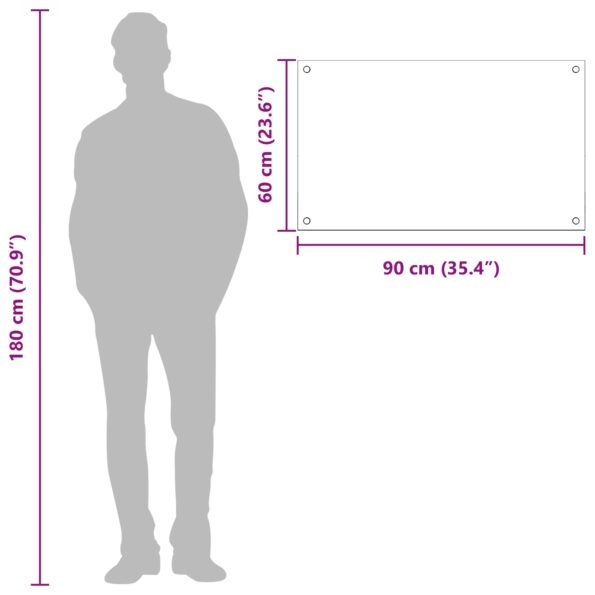 vidaXL Kuchynská zástena tmavošedá 90x60x0,6 cm tvrdené sklo – Obrázok 10