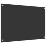vidaXL Kuchynská zástena tmavošedá 90x60x0,6 cm tvrdené sklo – Obrázok 2