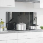 vidaXL Kuchynský obklad tmavošedý 100x50x0,6 cm z tvrdeného skla