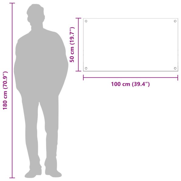 vidaXL Kuchynský obklad tmavošedý 100x50x0,6 cm z tvrdeného skla – Obrázok 10