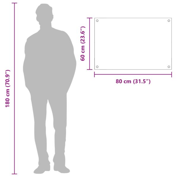 vidaXL Kuchynská backsplash Žltá 80x60x0,6 cm Z tvrdeného skla – Obrázok 10