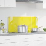 vidaXL Kuchynská obkladačka Žltá 90x40x0,6 cm Tvrdené sklo