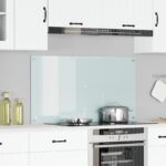 vidaXL Kuchynský obklad Biela 110x60x0,6 cm Tvrdené sklo