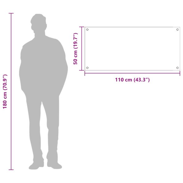 vidaXL čierna kuchynská obkladačka 110x50x0,6 cm zo skla – Obrázok 10
