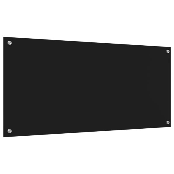vidaXL čierna kuchynská obkladačka 110x50x0,6 cm zo skla – Obrázok 2