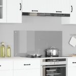 vidaXL Kuchynská Zástena Svetlosivá 110x50x0,6 cm Sklo