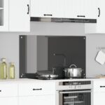 vidaXL Kuchynská backsplash tmavošedá 110x60x0,6 cm z tvrdeného skla