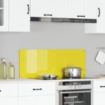 vidaXL Kuchynský backsplash Žltý 110x40x0,6 cm z Temperovaného skla