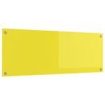 vidaXL Kuchynský backsplash Žltý 110x40x0,6 cm z Temperovaného skla – Obrázok 4