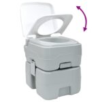vidaXL Kempingové WC Šedý a biely 41,5 x 36,5 x 42 cm Polyetylén – Obrázok 10