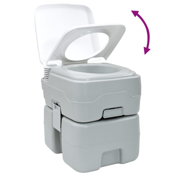 vidaXL Kempingové WC Šedý a biely 41,5 x 36,5 x 42 cm Polyetylén – Obrázok 10