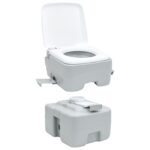 vidaXL Kempingové WC Šedý a biely 41,5 x 36,5 x 42 cm Polyetylén – Obrázok 11
