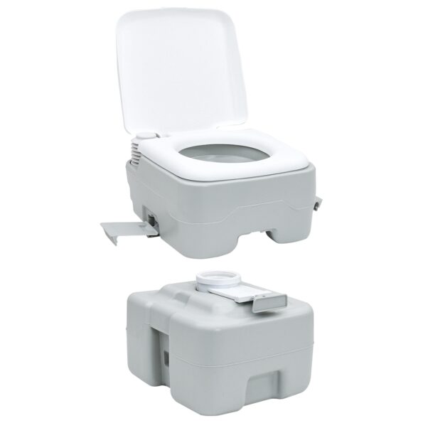 vidaXL Kempingové WC Šedý a biely 41,5 x 36,5 x 42 cm Polyetylén – Obrázok 11