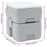 vidaXL Kempingové WC Šedý a biely 41,5 x 36,5 x 42 cm Polyetylén – Obrázok 12