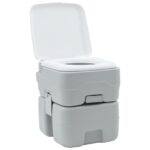 vidaXL Kempingové WC Šedý a biely 41,5 x 36,5 x 42 cm Polyetylén – Obrázok 2