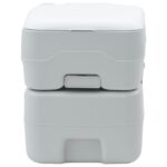 vidaXL Kempingové WC Šedý a biely 41,5 x 36,5 x 42 cm Polyetylén – Obrázok 4