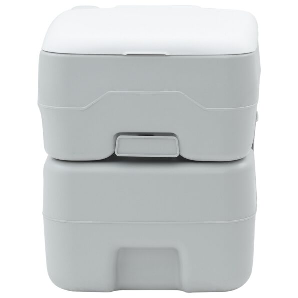 vidaXL Kempingové WC Šedý a biely 41,5 x 36,5 x 42 cm Polyetylén – Obrázok 4