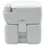 vidaXL Kempingové WC Šedý a biely 41,5 x 36,5 x 42 cm Polyetylén – Obrázok 5