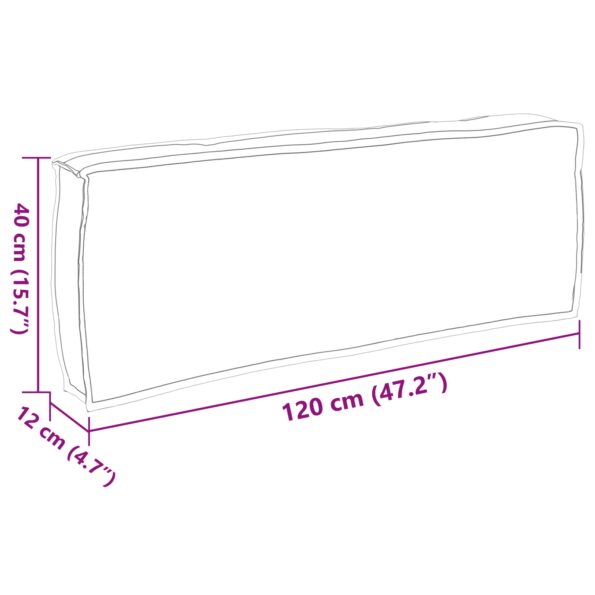 vidaXL Podložka Antracit 120 x 40 x 12 cm Oxfordská látka – Obrázok 6