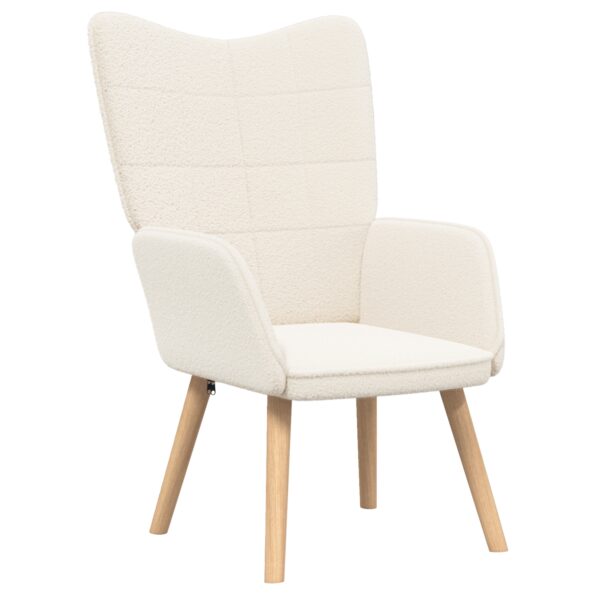 vidaXL kreslo Krémová 62 x 67 x 95,5 cm Sherpa látka – Obrázok 2