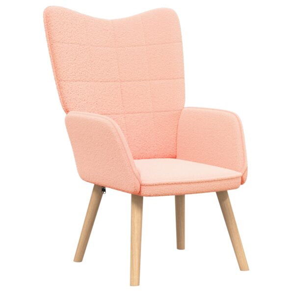 vidaXL kreslo Ružová 62 x 67 x 95,5 cm Sherpa látka – Obrázok 2