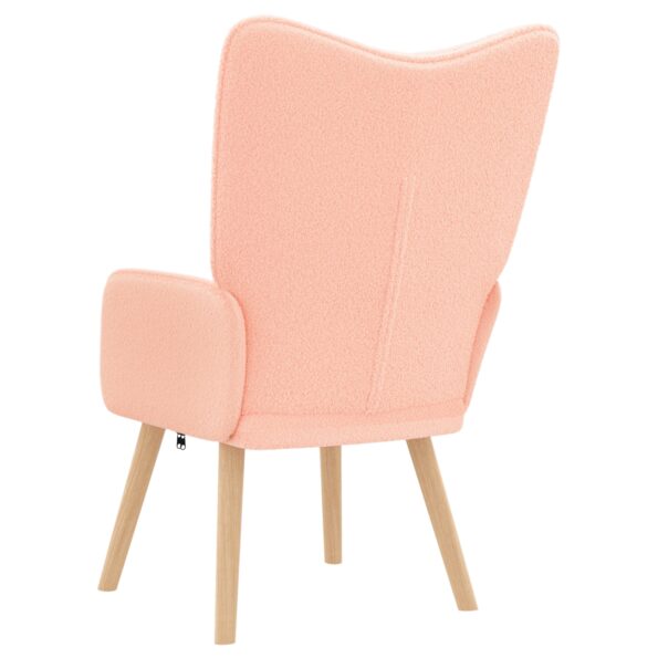 vidaXL kreslo Ružová 62 x 67 x 95,5 cm Sherpa látka – Obrázok 6