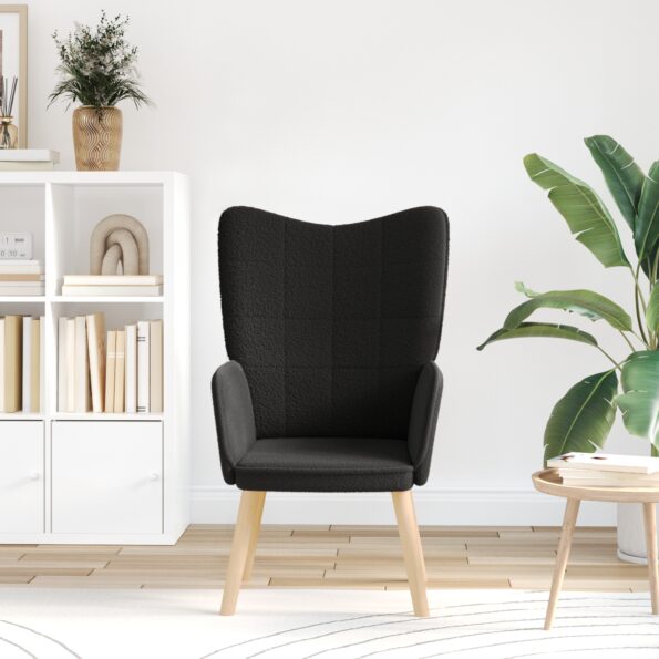 vidaXL kreslo Čierna 62 x 67 x 95,5 cm Sherpa látka – Obrázok 3