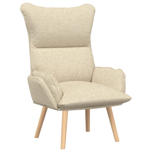 vidaXL kreslo Krémová 69 x 74 x 93 cm Tkanina a preglejka – Obrázok 2