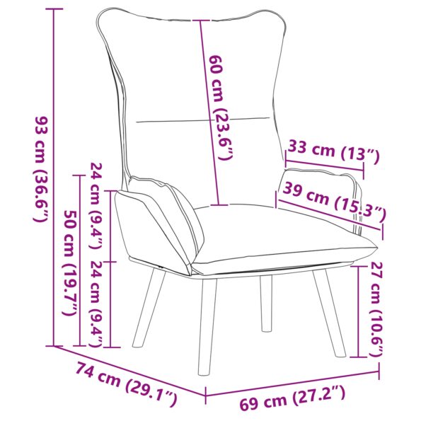 vidaXL kreslo Krémová 69 x 74 x 93 cm Tkanina a preglejka – Obrázok 8