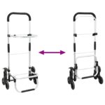 vidaXL Nákupný vozík s kolieskami a nastaviteľnou rukoväťou Sivá 40 L – Obrázok 13